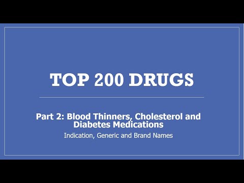 Top 200 Drugs - Part 2 Blood Thinners, Cholesterol and Diabetes Medications