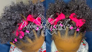 QUICK AND EASY Hairstyle for CURLY HAIR 🎀 | 10month old ACTIVE baby (super cute!)