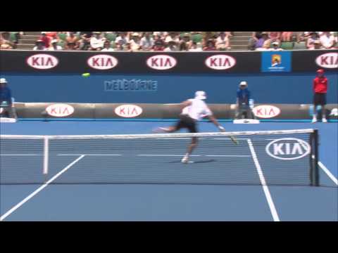 Gasquet & Davydenko amazing rally - 2014 Australian Open