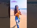 Desi Hot TikTok Girl Tight Jeans On The Cool Beach Walking Funny