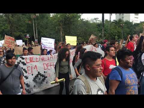 Manifestações pela educação - Chegada à Catedral de Florianópolis