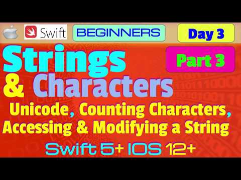 IOS, Swift 5, Theory, Tutorial, #03 P3 Strings & Characters - Substrings, Comparing Strings ,Unicod