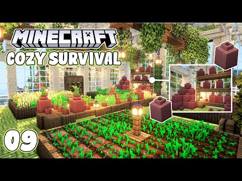 I built a DESERT Greenhouse in survival minecraft  - EP9 | (Cozy 1.20 Minecraft Survival Let's Play)
