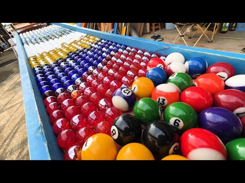 Marble Run Rainbow Art Jewelry Box ☆ The beauty of glass balls and the contrast of billiard balls