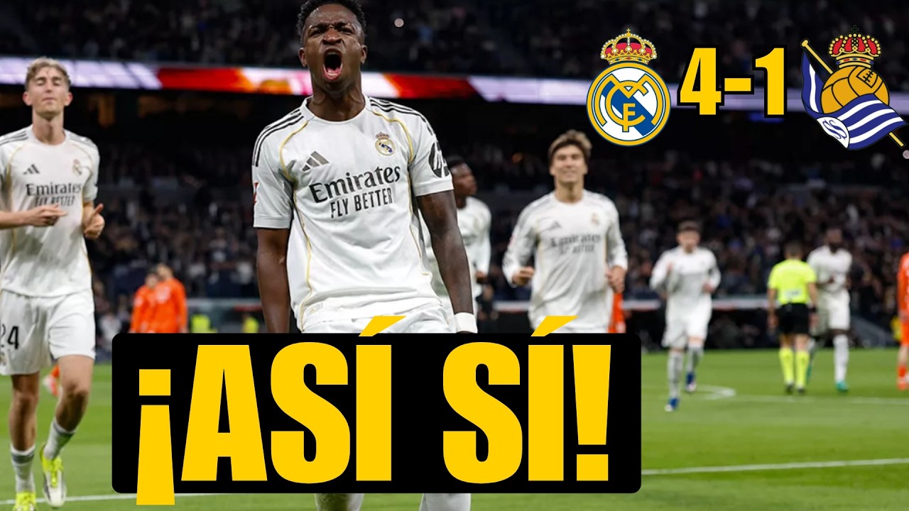 REAL MADRID 4-1 REAL SOCIEDAD: EXHIBICIÓN DE VINICIUS Y VOMITIVO CARLOS MARTÍNEZ