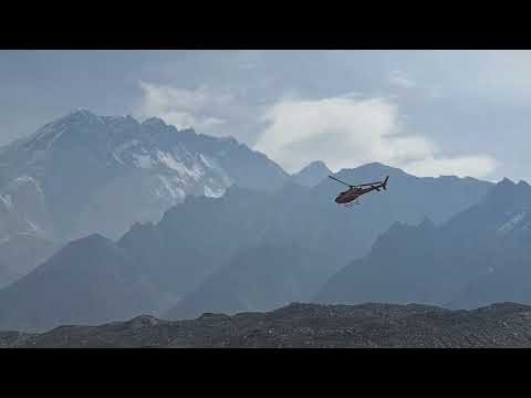 Helicopter on the route to Everest Base Camp
