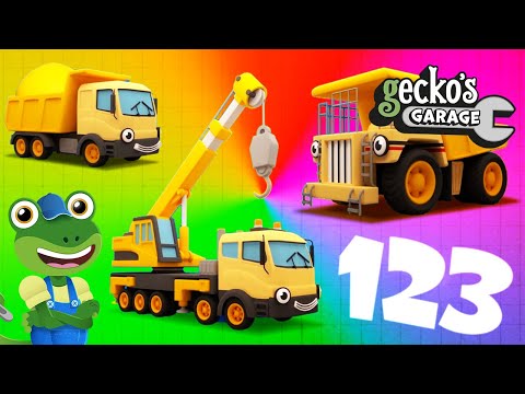 Counting Construction Vehicles｜Numbers 1 to 10｜Truck Cartoon For Kids｜Learning Videos For Toddlers