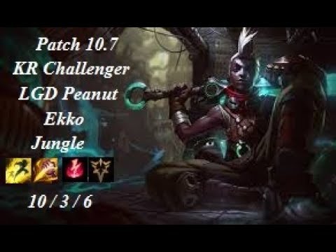 LGD Peanut - Ekko Jungle vs Elise - KR Challenger 773 LP - Patch 10.7