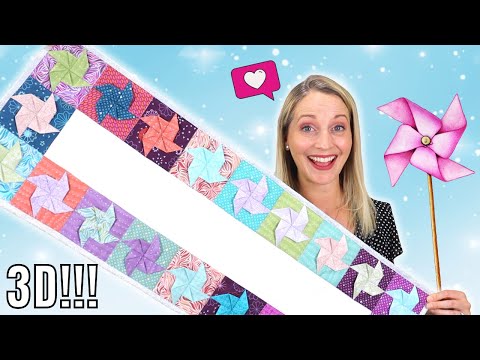 3D Pinwheel Table Runner Pattern Tutorial // Beginner Sewing Tutorial