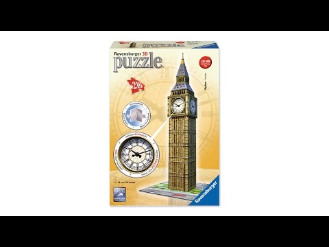 Ravensburger "3D" Dėlionė 216 vnt. - Vestminsterio laikrodžio bokštas (Big Ben) video