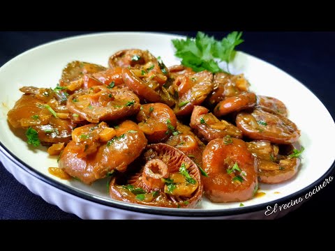Setas al ajillo salteadas con mantequilla (Níscalos)