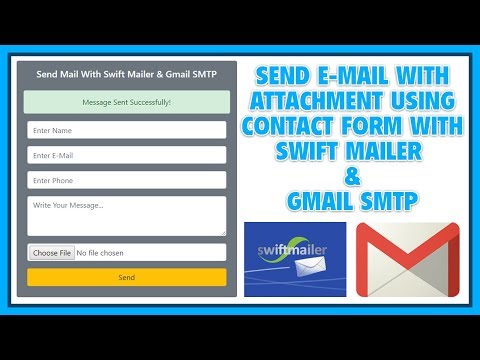 Send Email By Contact Form With Attachment Using Swift Mailer Library Gmail SMTP