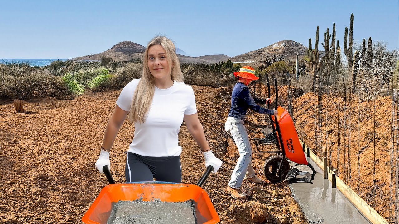 Hand Pouring MASSIVE Concrete Footer | Mexico House Build