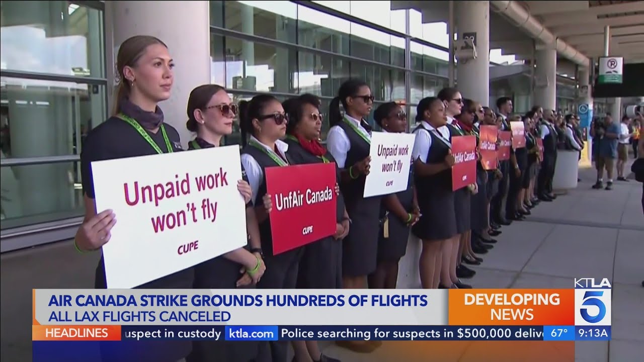 Air Canada flight attendant strike leaves LAX passengers stranded 