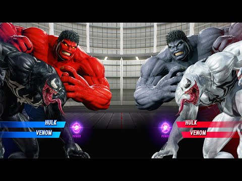 Red Hulk & Venom vs Grey Hulk & Silver Venom(Very Hard) - Marvel vs Capcom | 4K UHD Gameplay