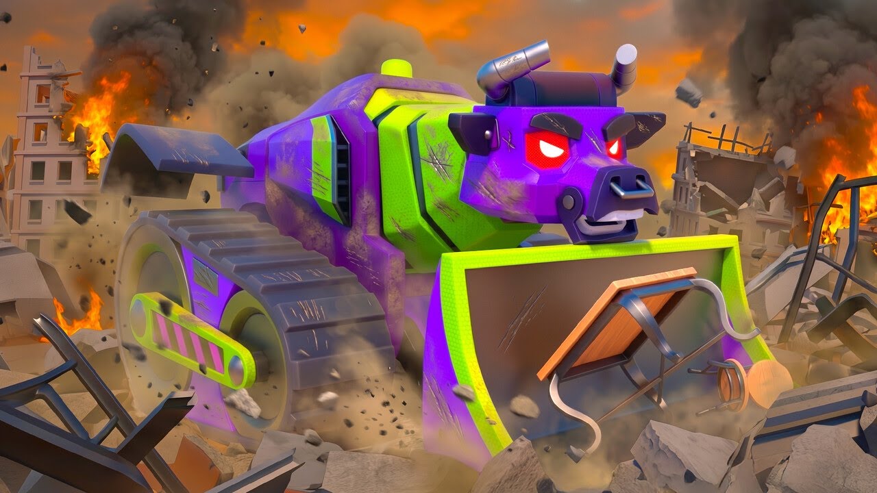 雄牛のブルドーザー vs 偽者！勝つのはどっち？ | スーパートラックレスキュー隊