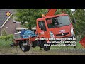 Eikenprocessierupsbestrijder in bakje hoogwerker uit benarde positie bevrijd