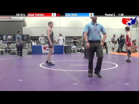 Jason Tsirtsis vs. Zack Beitz at 2013 Junior Nationals - FILA - FS