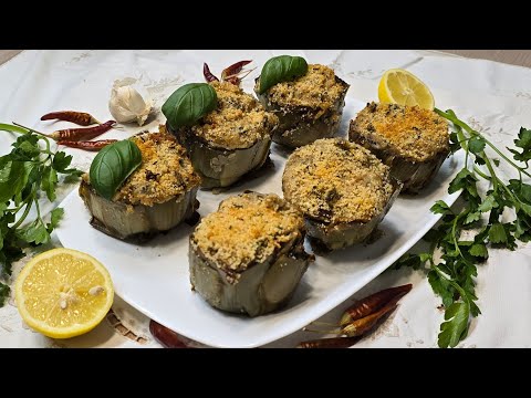 CARCIOFI AMMUDDICATI ALLA SICILIANA - CARCIOFI RIPIENI GRATINATI TENERI E SAPORITI