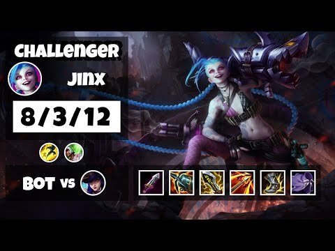 Jinx Bot Lane 11.10 Challenger Gameplay Replay S11 (8/3/12) - BR