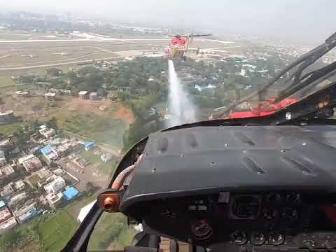 IAF Sarang Helicopter Aerobatic Team cockpit view.