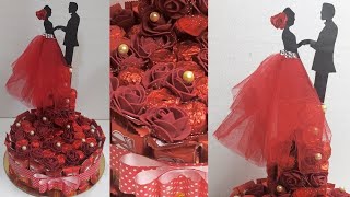 how to make chocolate bouquet/easy couple chocolate / valentine's chocolate gifts idea