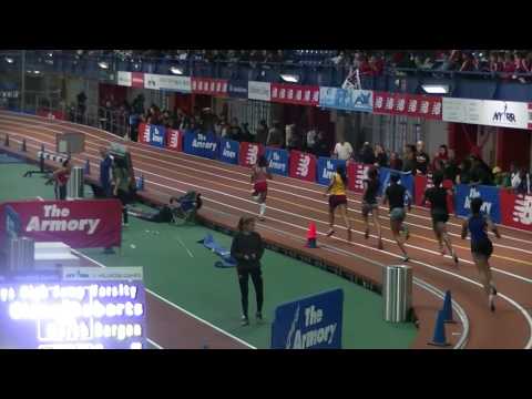 Hispanic Games 2107- 400m Varsity Girls Heat #2 Alahna Sabbakhan @ NY Armory 1-7-17