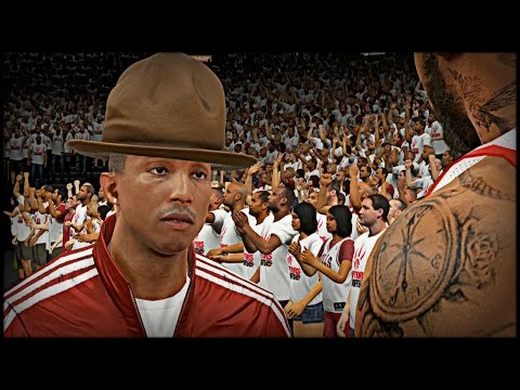 NBA 2K15 MyCAREER Playoffs - R2G4 | Pharrell On Cam Nuts After He Saw Him Dunk ! | StaxMontana