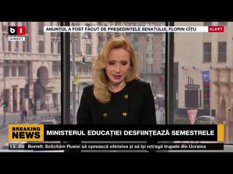 ȘTIRI B1 ORA 15,00 CU ANDREEA MORARU - MINISTERUL EDUCAȚIEI DESFIINȚEAZĂ SEMESTRELE_Știri B1_30 mar
