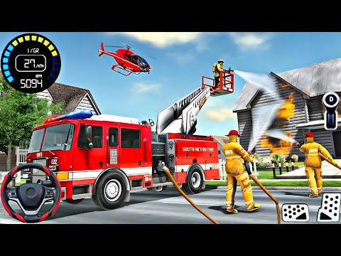 Firefighter Fire Truck Rescue Simulator - 911 Emergency Fire Truck Driving 3D - Android Gameplay