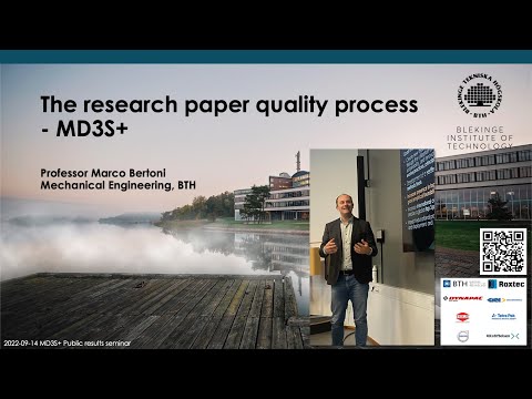 The research paper quality process - Marco Bertoni (BTH) - MD3S+, BTH