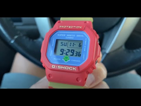 Casio G-Shock X Super Mario Bros. - DW-5600SMB-4CR (EL logo at the end of video)