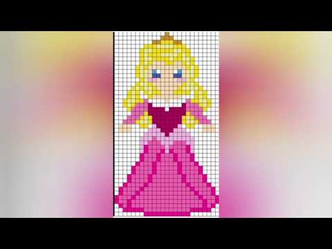 compilation pixel art princesse Disney đ