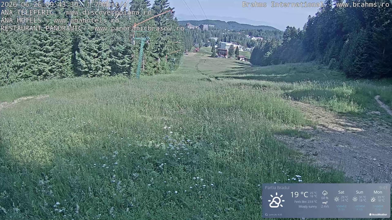 Live webcam view of Pista de Esquí Bradul, Poiana Brașov