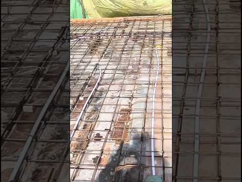 Placement of Rebar & Conduit in Slab #reinforcement #slabreinforcement  #reinforcementwork #shorts