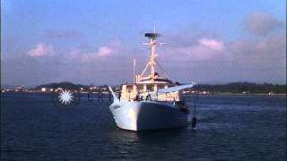 Eighty foot Research vessel,  Acona, operated by the Oregon State University, eng...HD Stock Footage