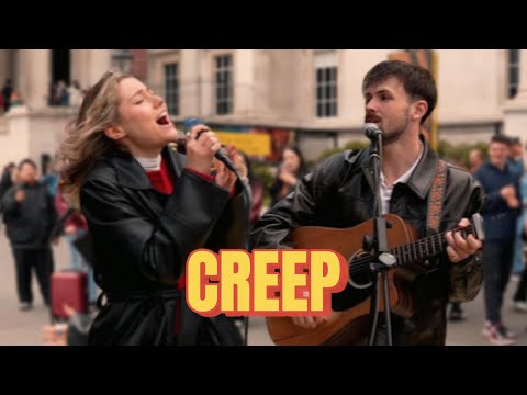 Random Girl JOINS Street Performer — Their Voices Will BLOW You AWAY! | Radiohead - Creep