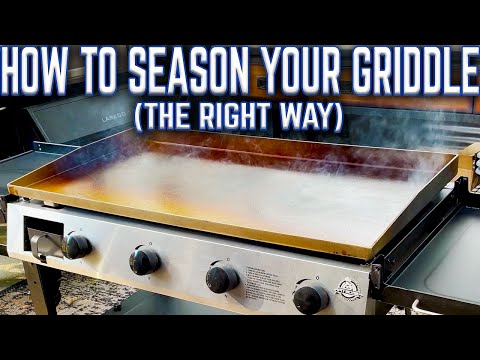 HOW TO SEASON YOUR NEW FLAT TOP GRIDDLE GRILL (THE RIGHT WAY)! PIT BOSS DELUXE CAST IRON GRIDDLE