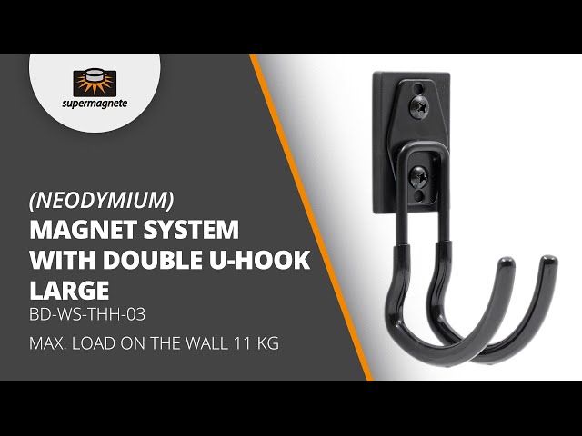 Video Teaser für Large Magnetic U-Shaped Double Hook – Versatile Storage Without Drilling!
