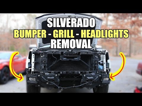 How To Remove 2014-2019 Chevy Silverado 1500 Grill Front Bumper and Headlights