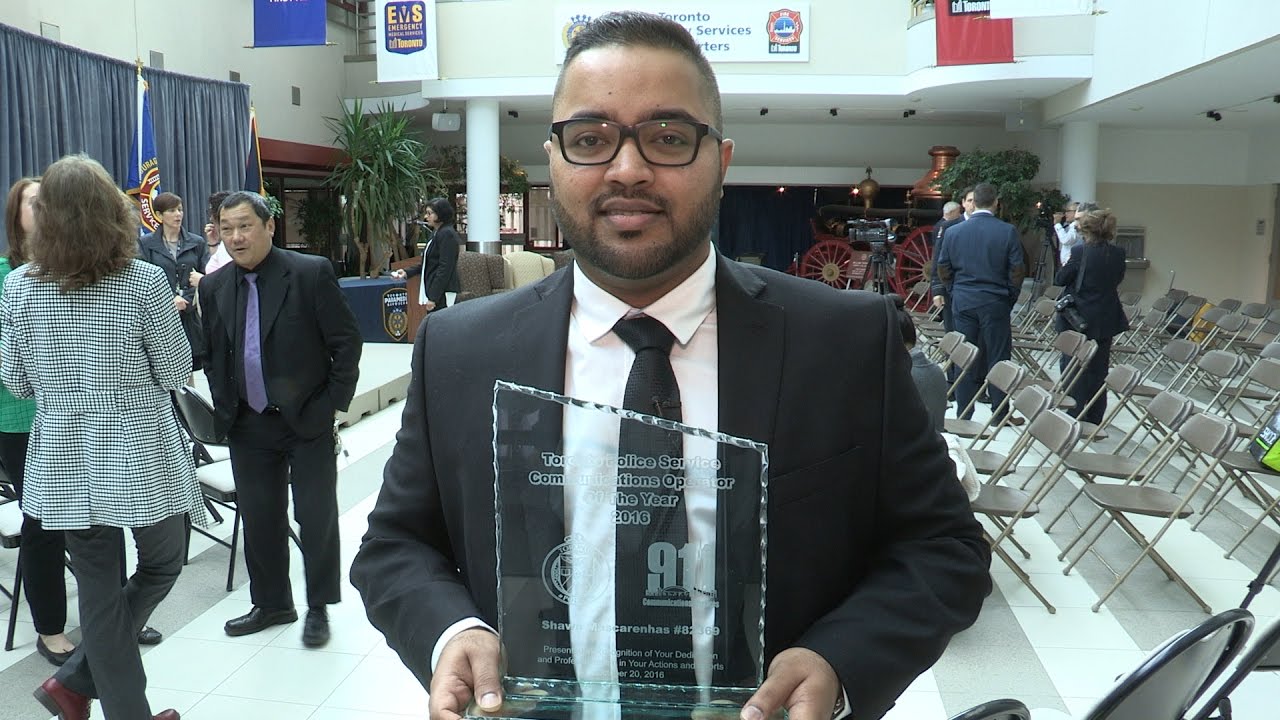 Shawn Mascarenhas named 2017 Toronto Police Service Communications Operator of the Year