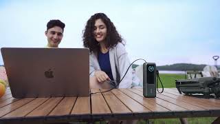 Anker (165W) Laptop/MacBook Powerbank Ingebouwde USB-C Kabels 25.000 mAh Grijs video