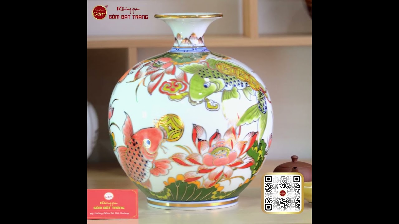 Quả Hút Lộc Niên Niên Hữu Dư Bạch Bảo Vẽ Vàng