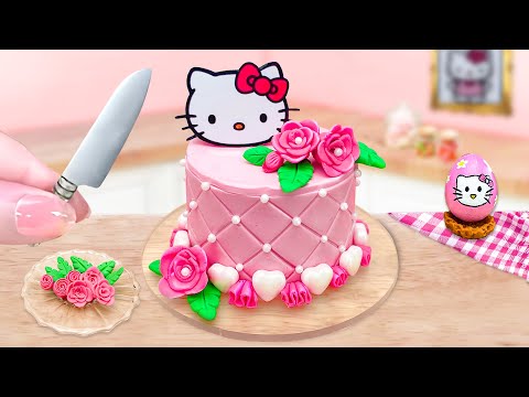 Satisfying Miniature HELLO KITTY Cake Decorating 🍰 Fancy Fondant Cake Decorating Ideas | Min Cakes