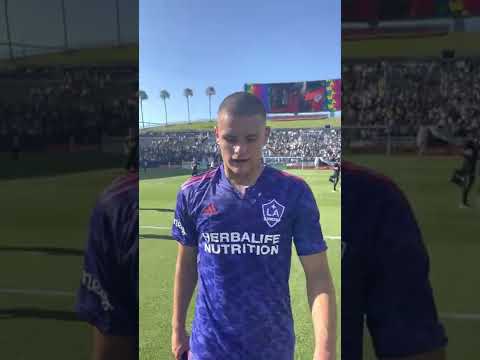 On the field with LA Galaxy's Dejan Joveljić after FOUR goal contributions in one game