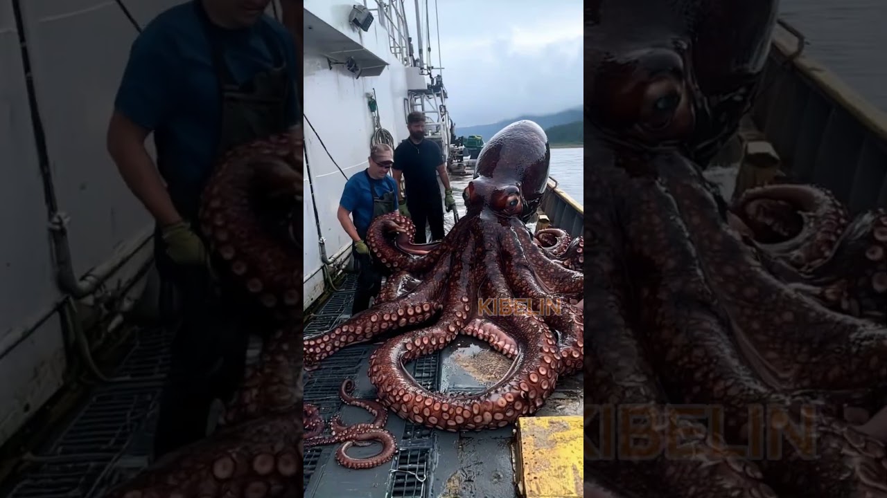 Giant Octopus Caught by Fishermen!🐙🦑🦐🦀  #deepseafishing #giantseacreature #fishingexploration
