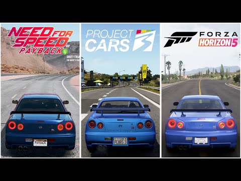 NFS Payback vs Project CARS 3 vs Forza Horizon 5 | NISSAN Skyline GT-R V-Spec | Comparison