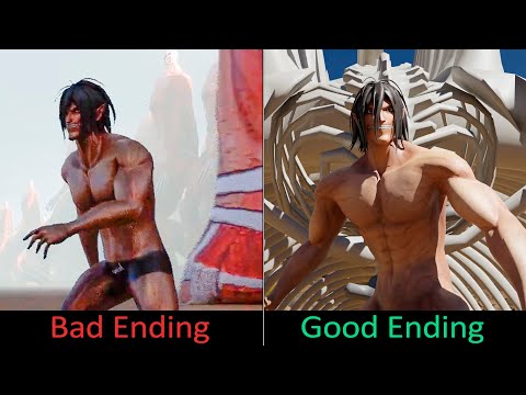 Eren Titan vs 1.000.000. Colossal Titans - Good Ending VS Bad Ending - The Rumbling