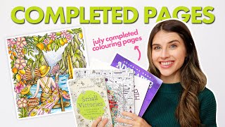 COMPLETED COLOURING PAGES for JULY 2024 // ADULT COLOURING ✨