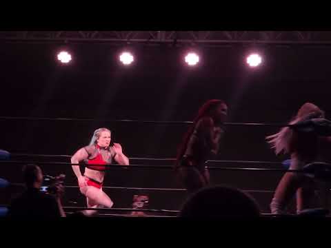 Brittany Jade on offense vs. JC Storm in six woman tag team match at Ladies Night Out 12 - 11/27/22